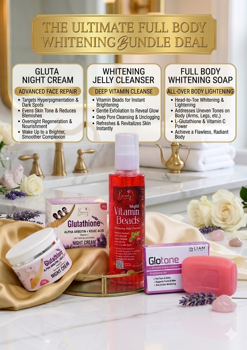 FULL BODY DEAL 1 Glutathione Night Cream Big + 1 Face Wash + 1 Soap