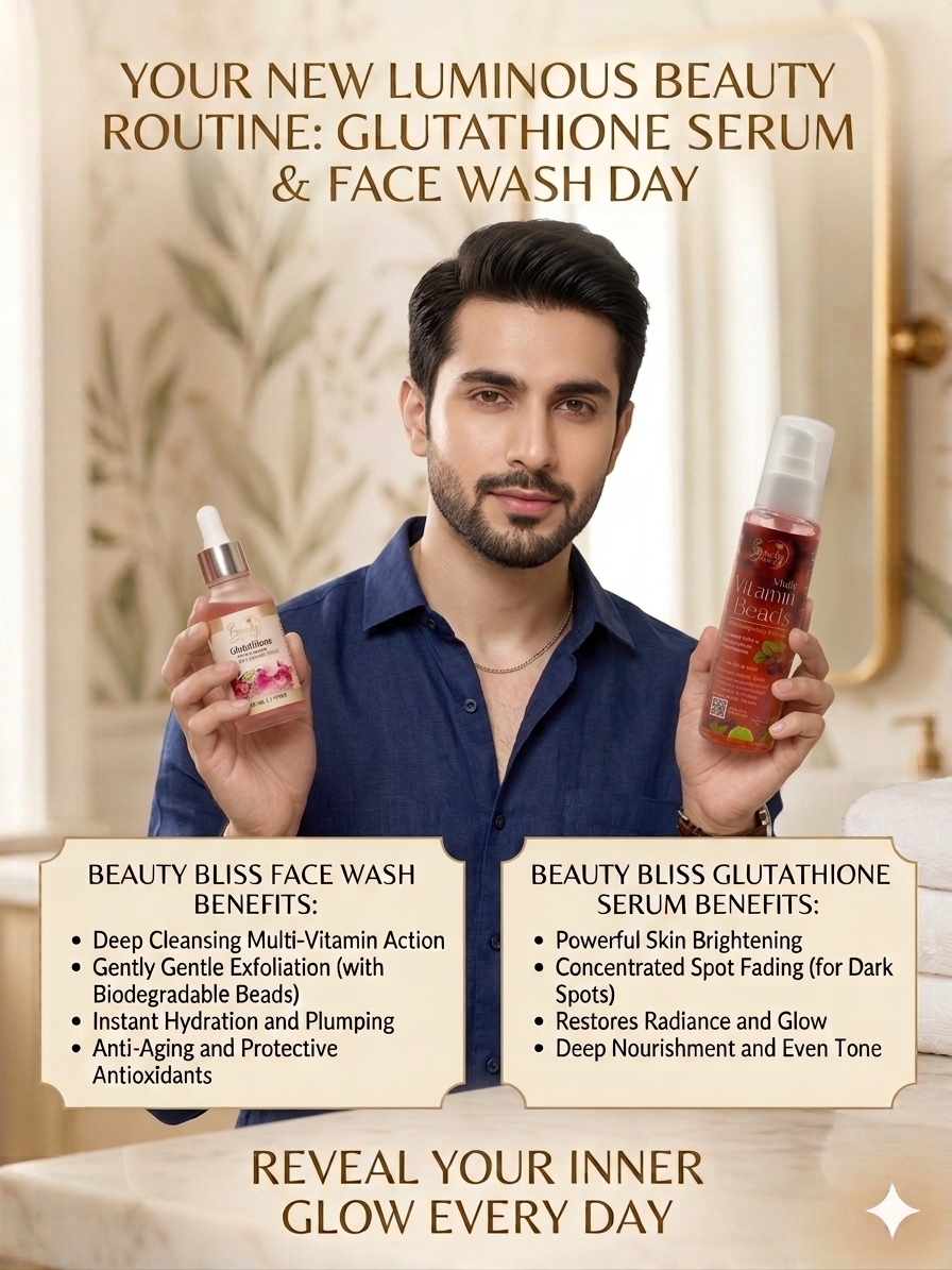 Glutathione Serum +FREE Vitamin Beads Jelly Cleanser Face Wash Combo Deal