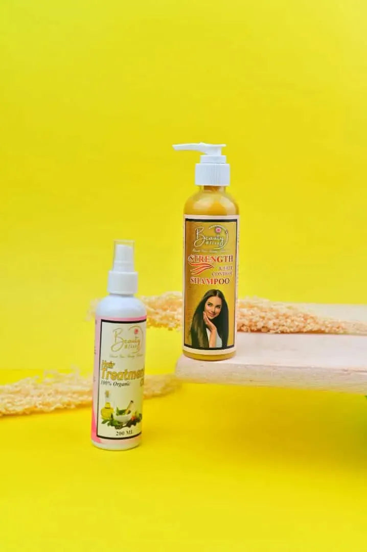 Pack Of 2 Hair Treatment Oil + Shampoo FREE 100% Organic 200 ML Hair Care beauty bliss 