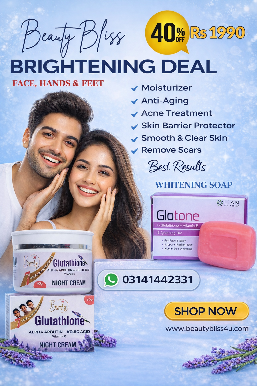 Glutathione Night Cream & Glutathione Soap Deal